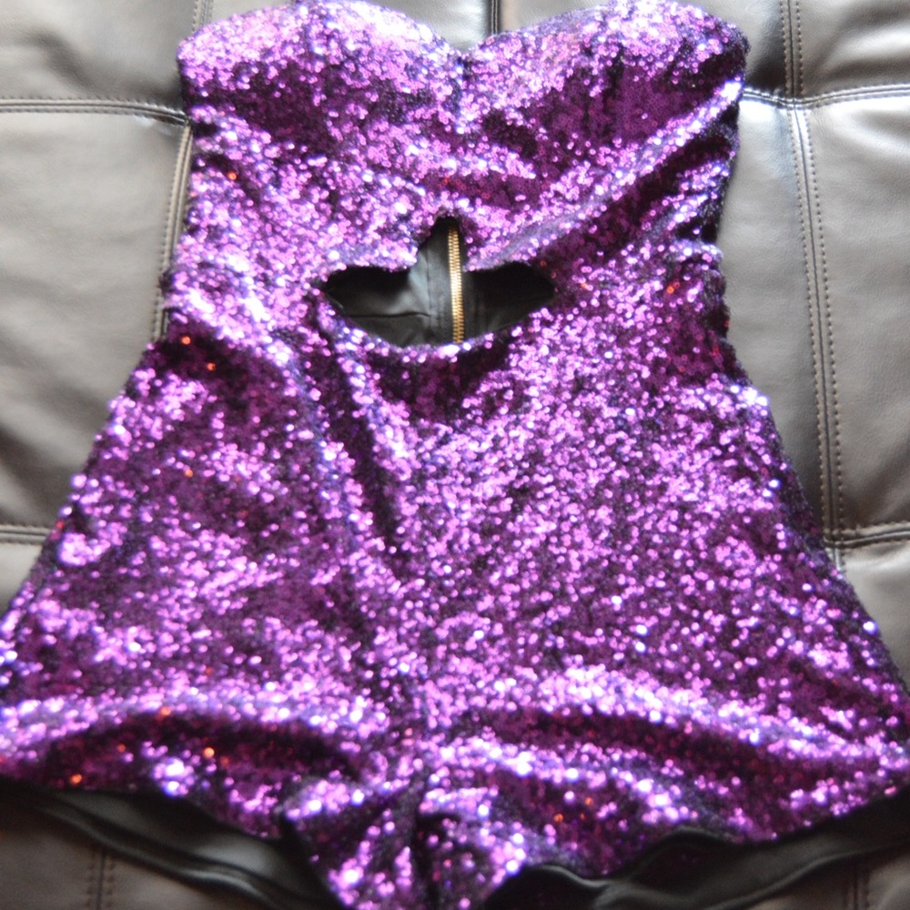 Sparkly purple romper